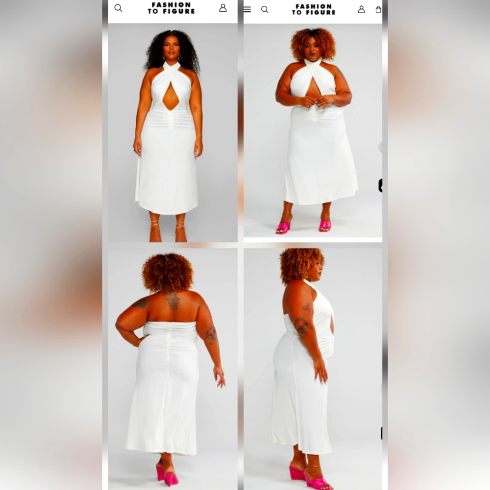 Fashion to Figure White Halter Sheath Dress